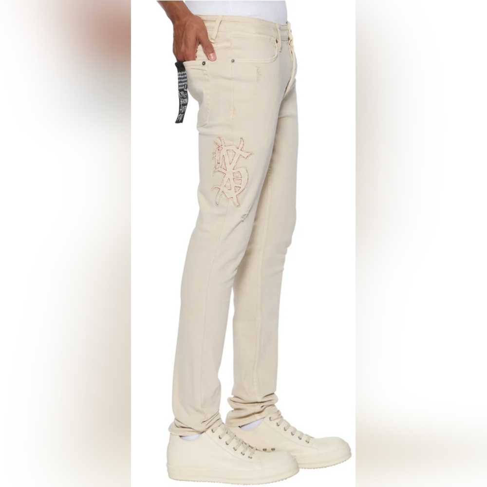 Kbusi FIRE! NWT! Van Winkle Ecru Playoff Jean in Ecru. Sz 34. R2S!!